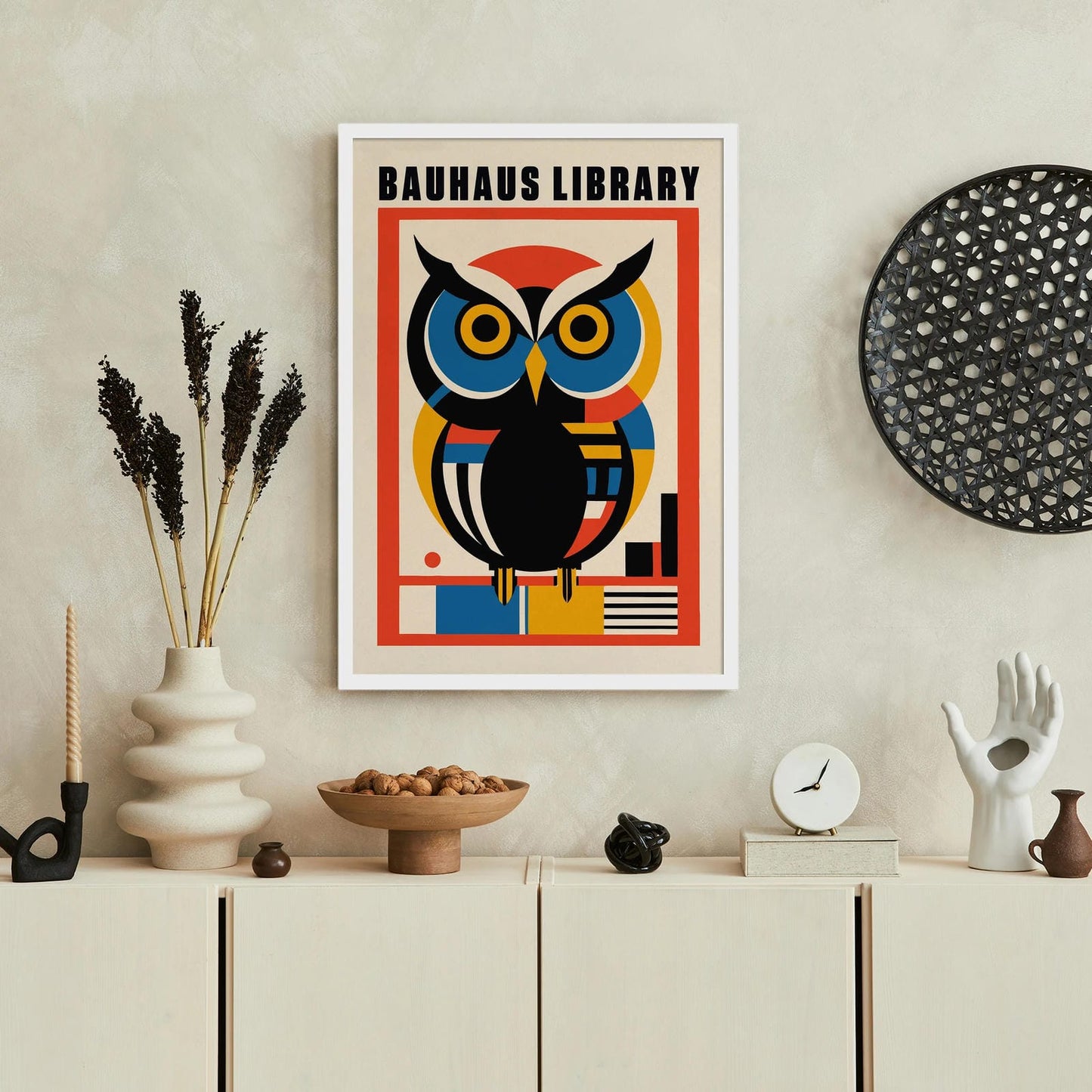 Bauhaus Library - Retro Owl Poster