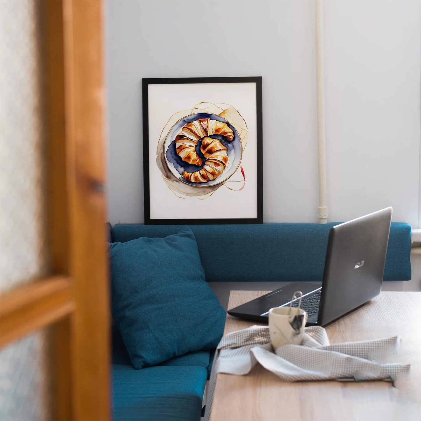 Watercolor Croissant Art Poster