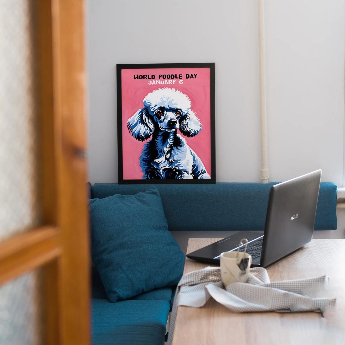 World Poodle Day Pink Wall Art