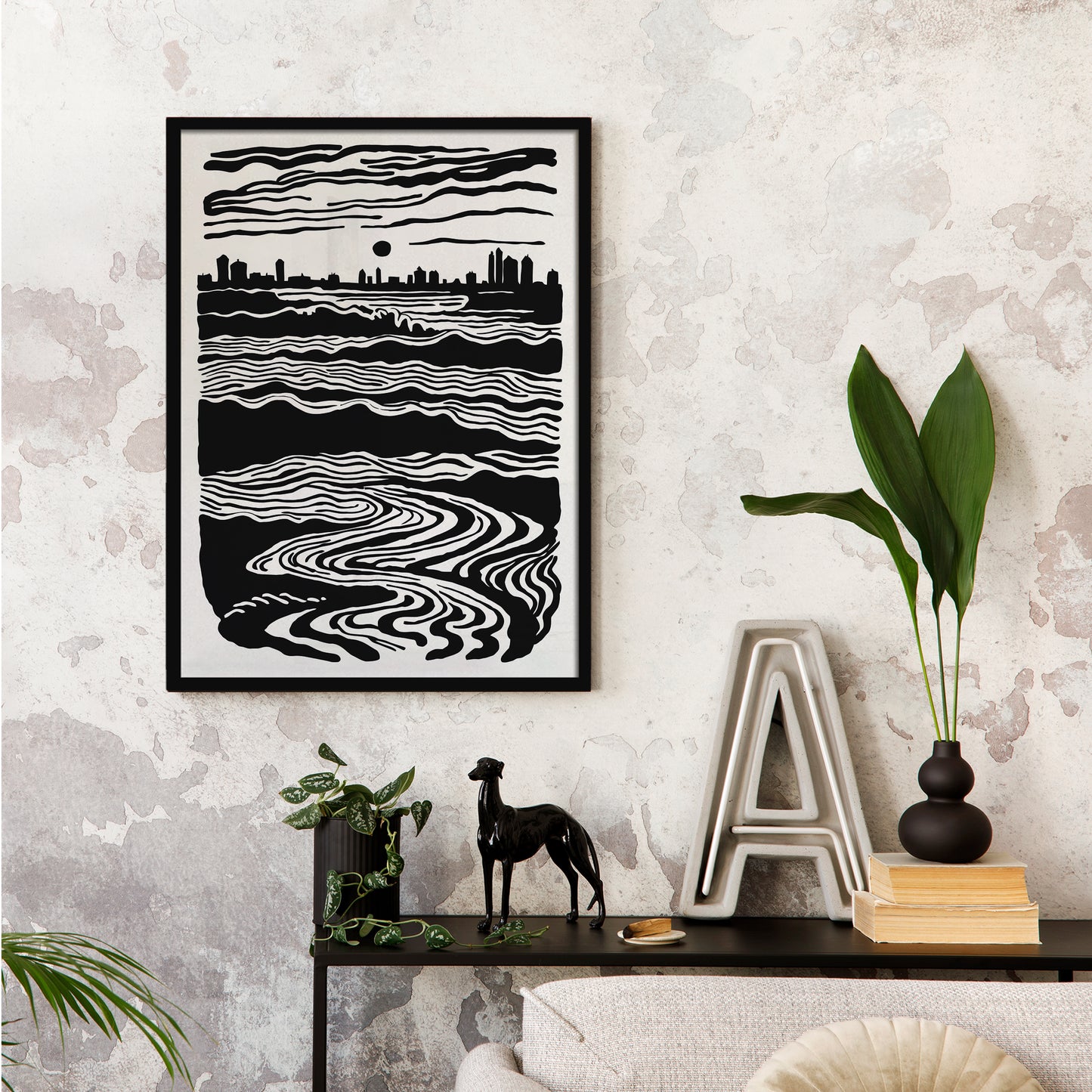 Black and White Landscape Poster