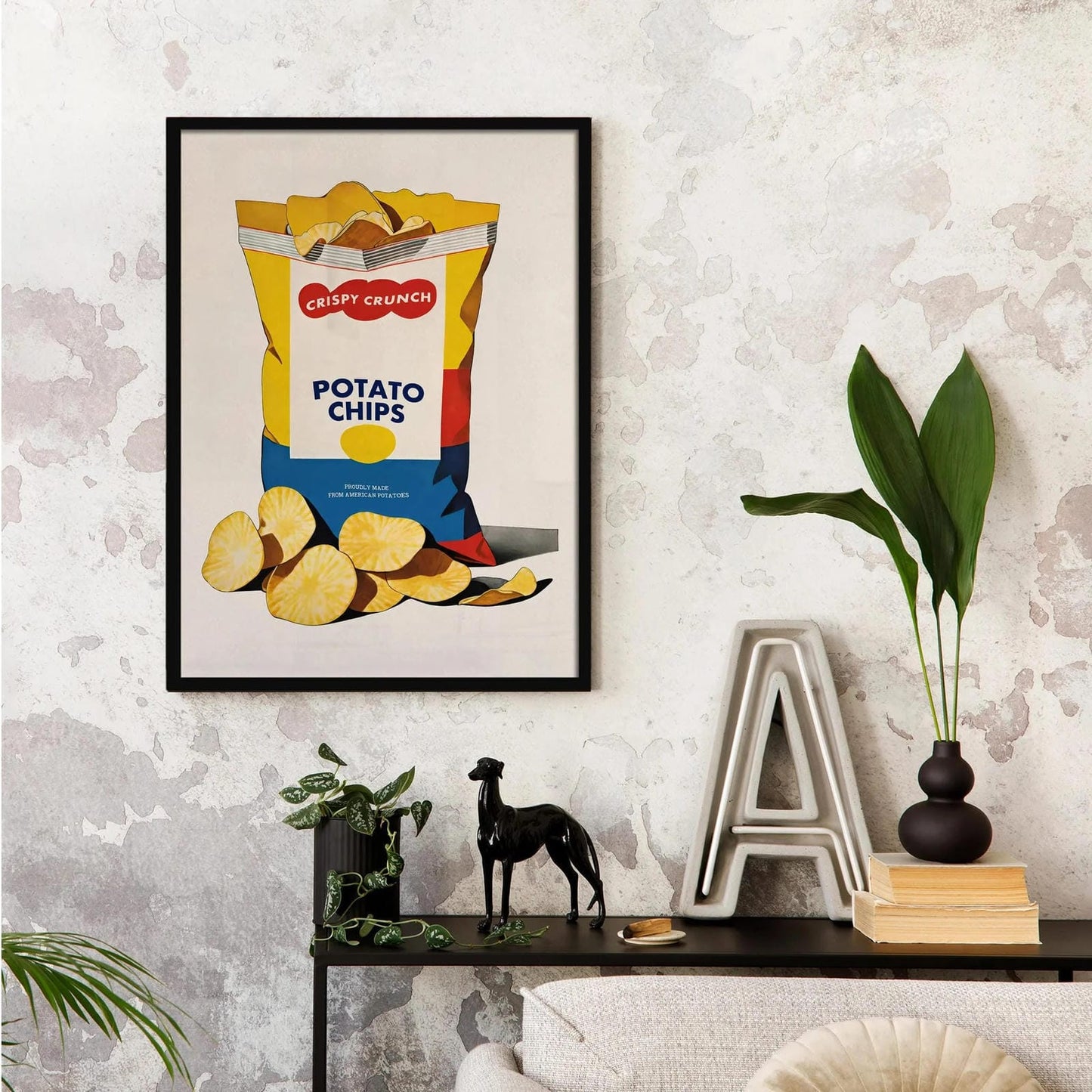 Vintage Potato Chips Bag Wall Art