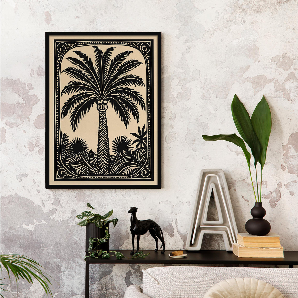 Black Palm Wall Art Print