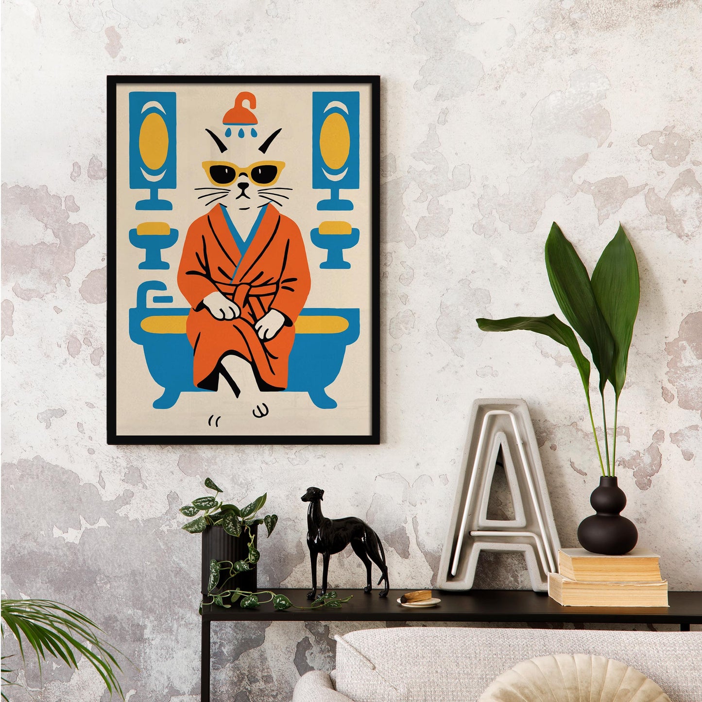 Cool Cat Bath Poster