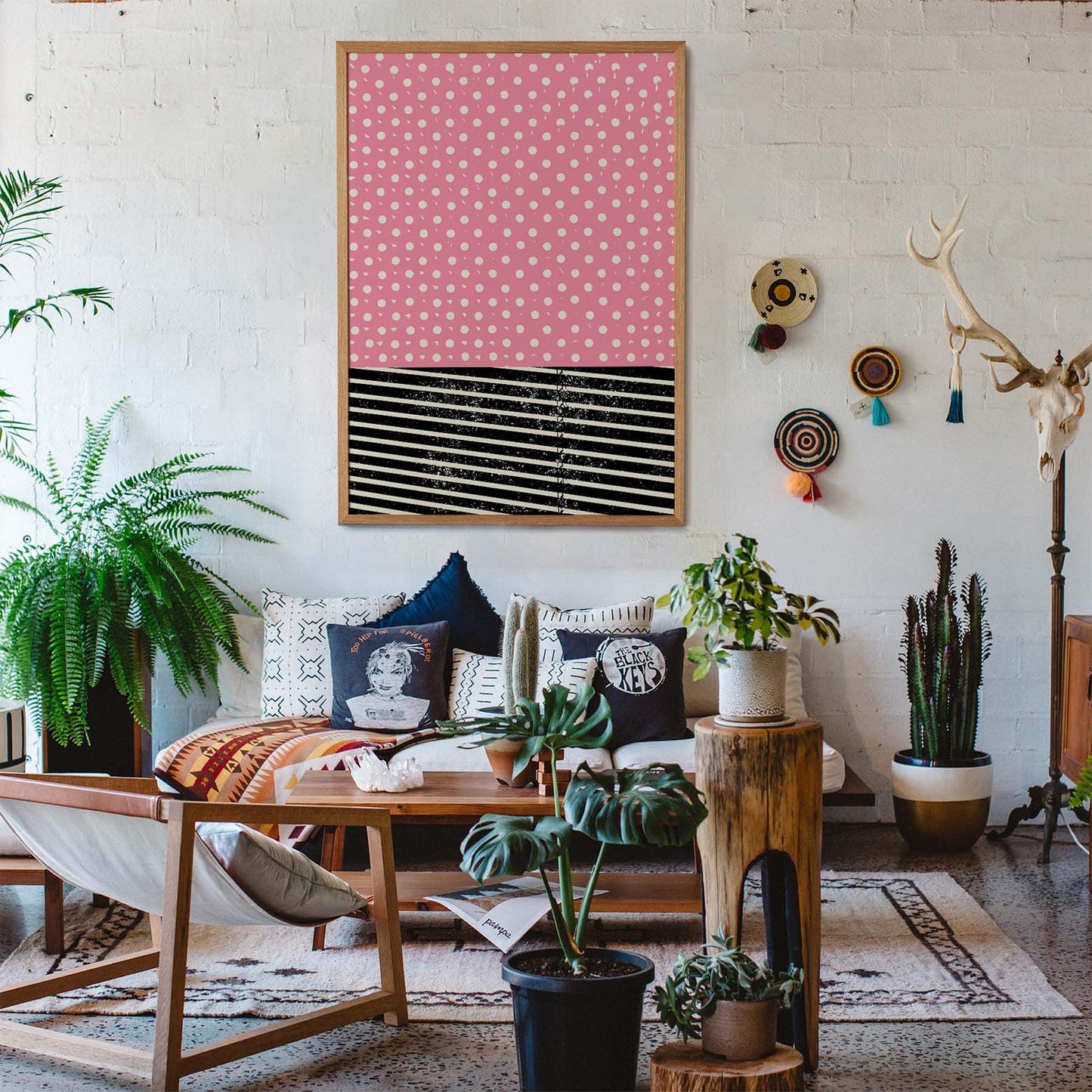 Playful Pink Dot Abstract Poster