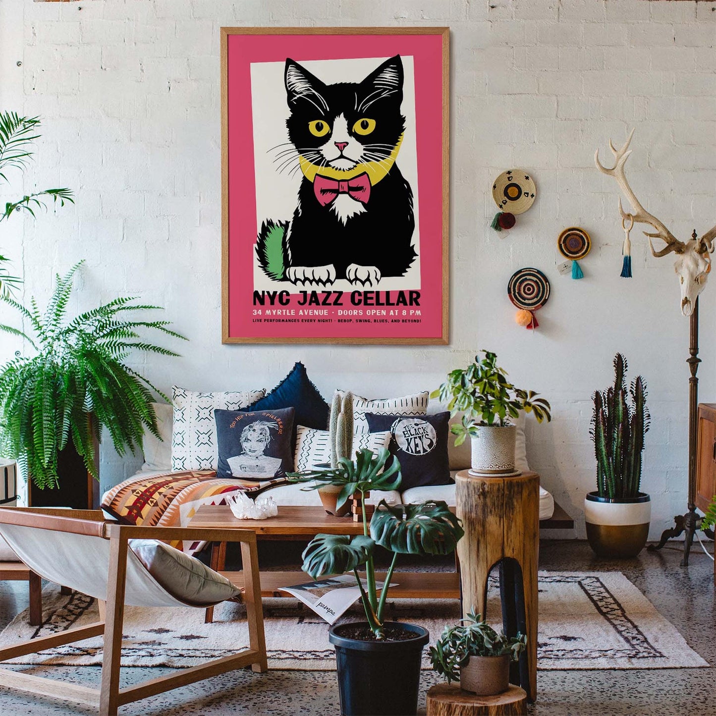 NYC Jazz Cat Poster Print