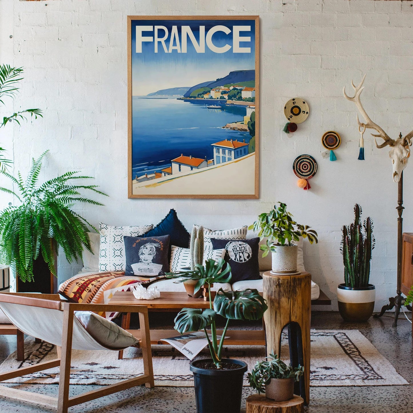 France Riviera Coastline Art Print