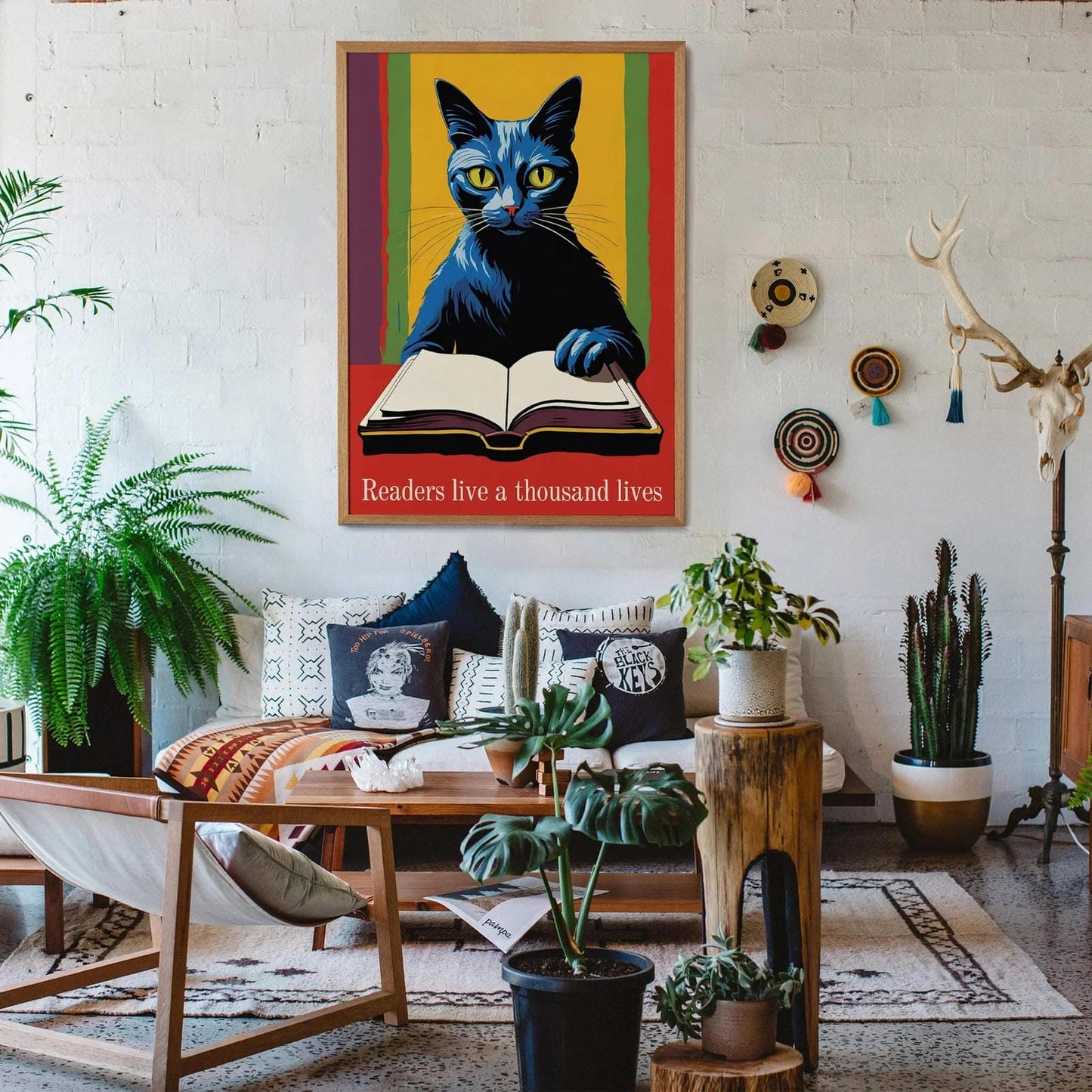 Cat & Book Motivational Art Print