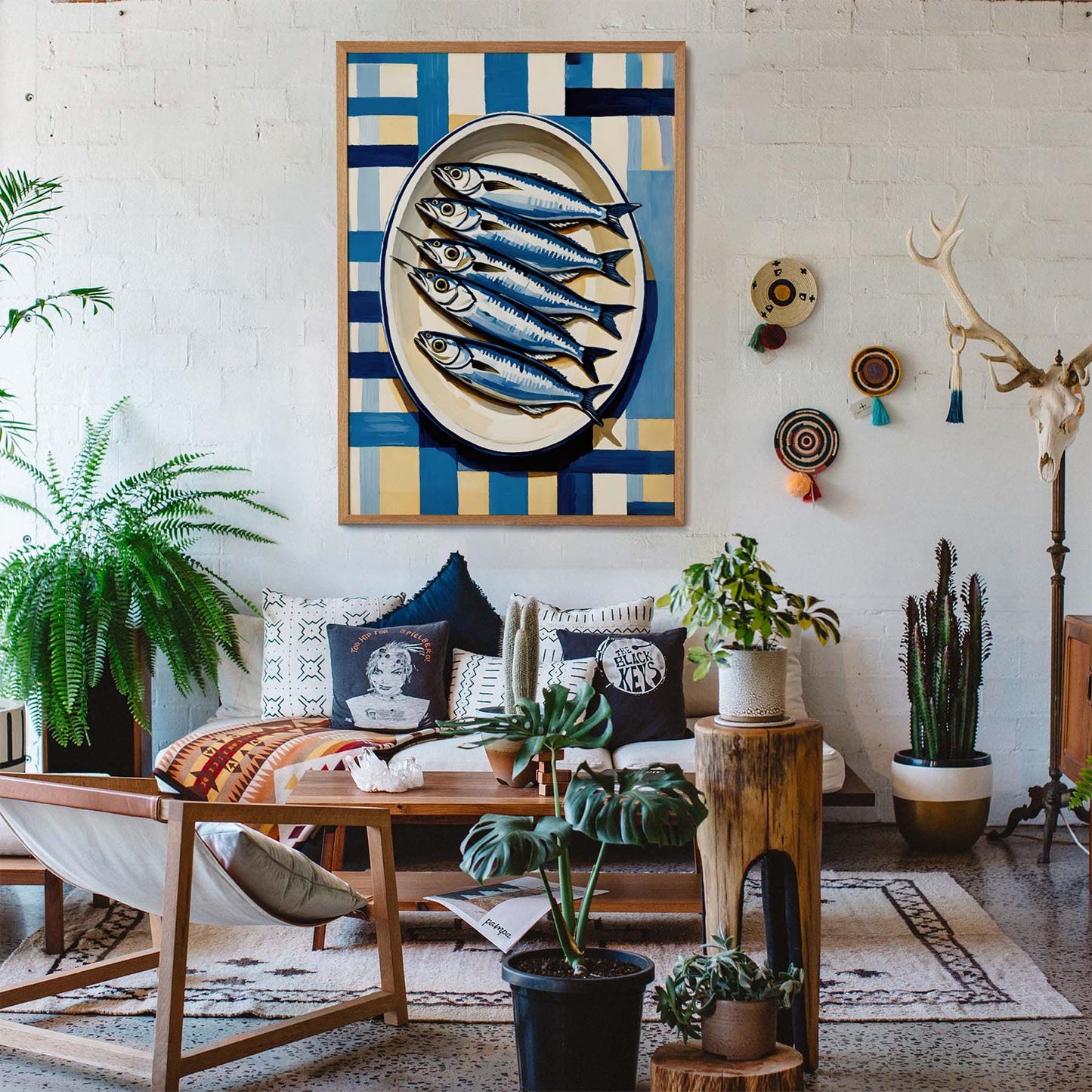 Coastal Sardine Kitchen Wall Art Poster