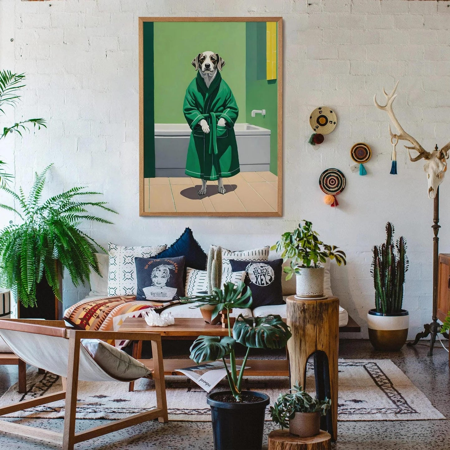 Chic Pup in Bathrobe Quirky Poster