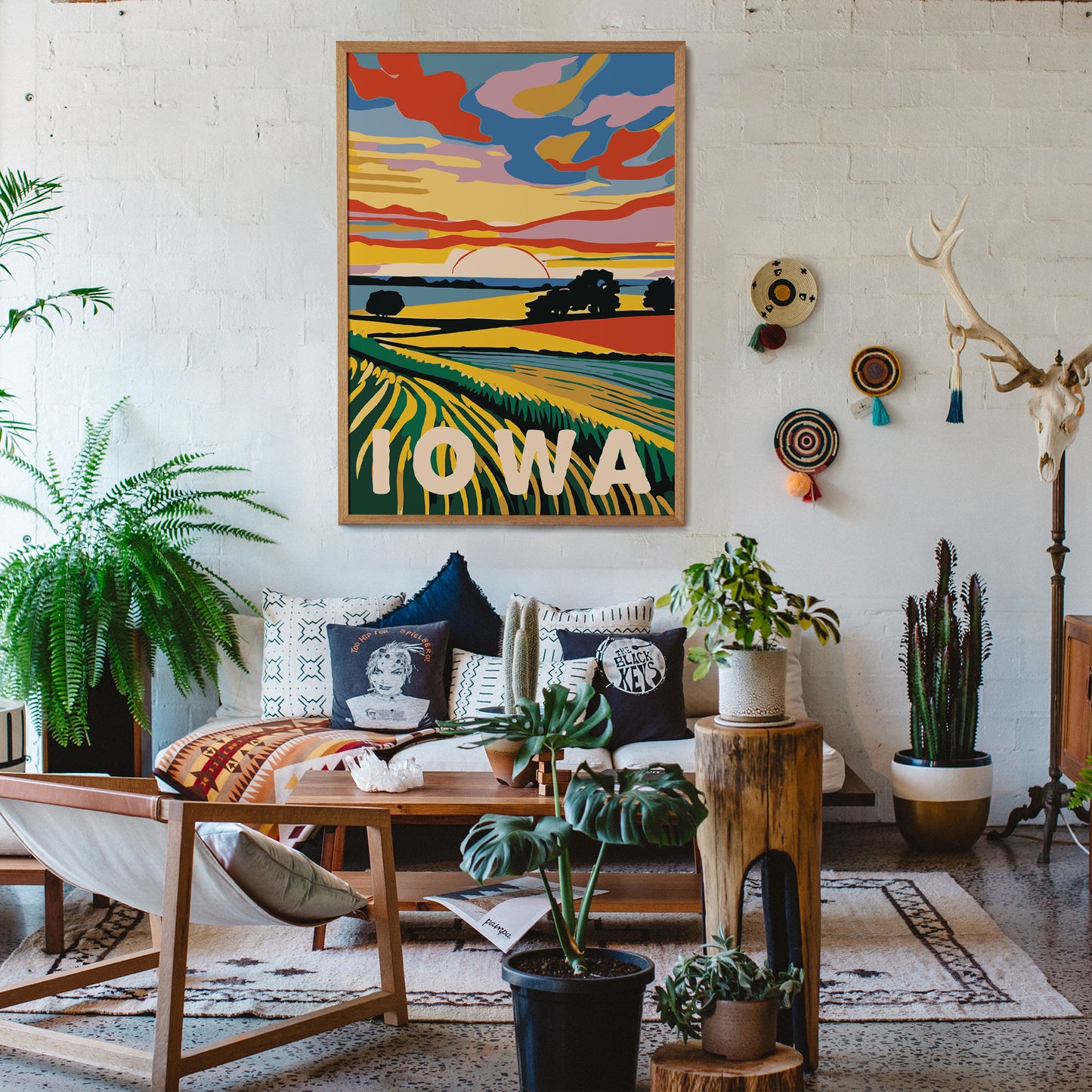 Iowa Retro Travel Poster