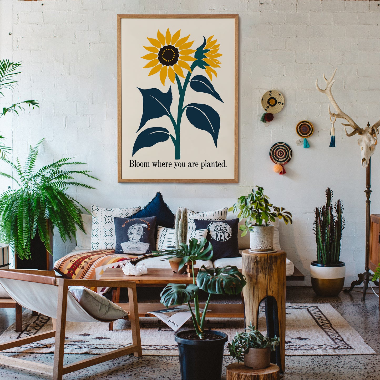 Motivational Floral Poster - Bloom where you are planted