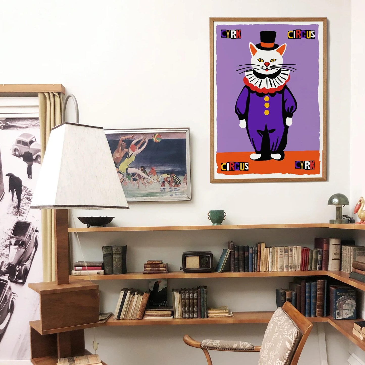 Vintage Circus Cat Poster Print