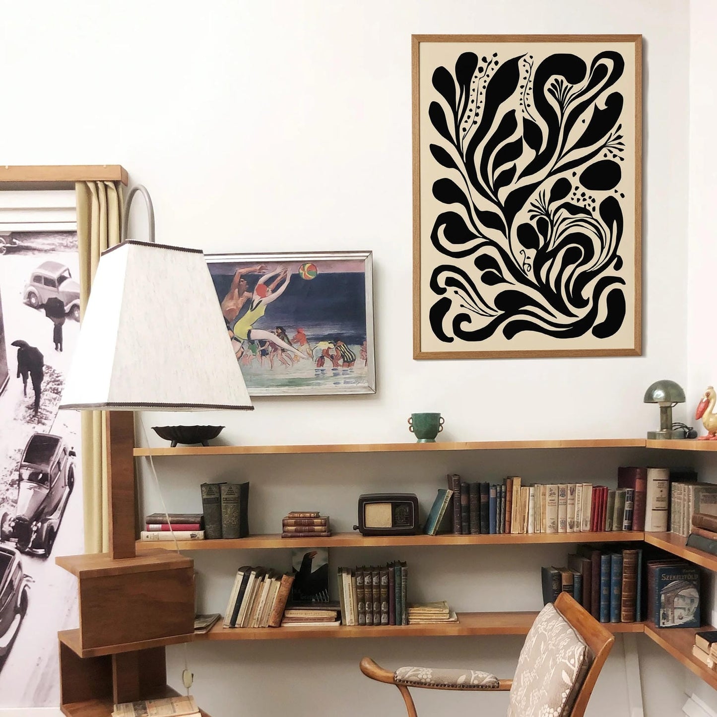 Black Organic Shapes Abstract Print