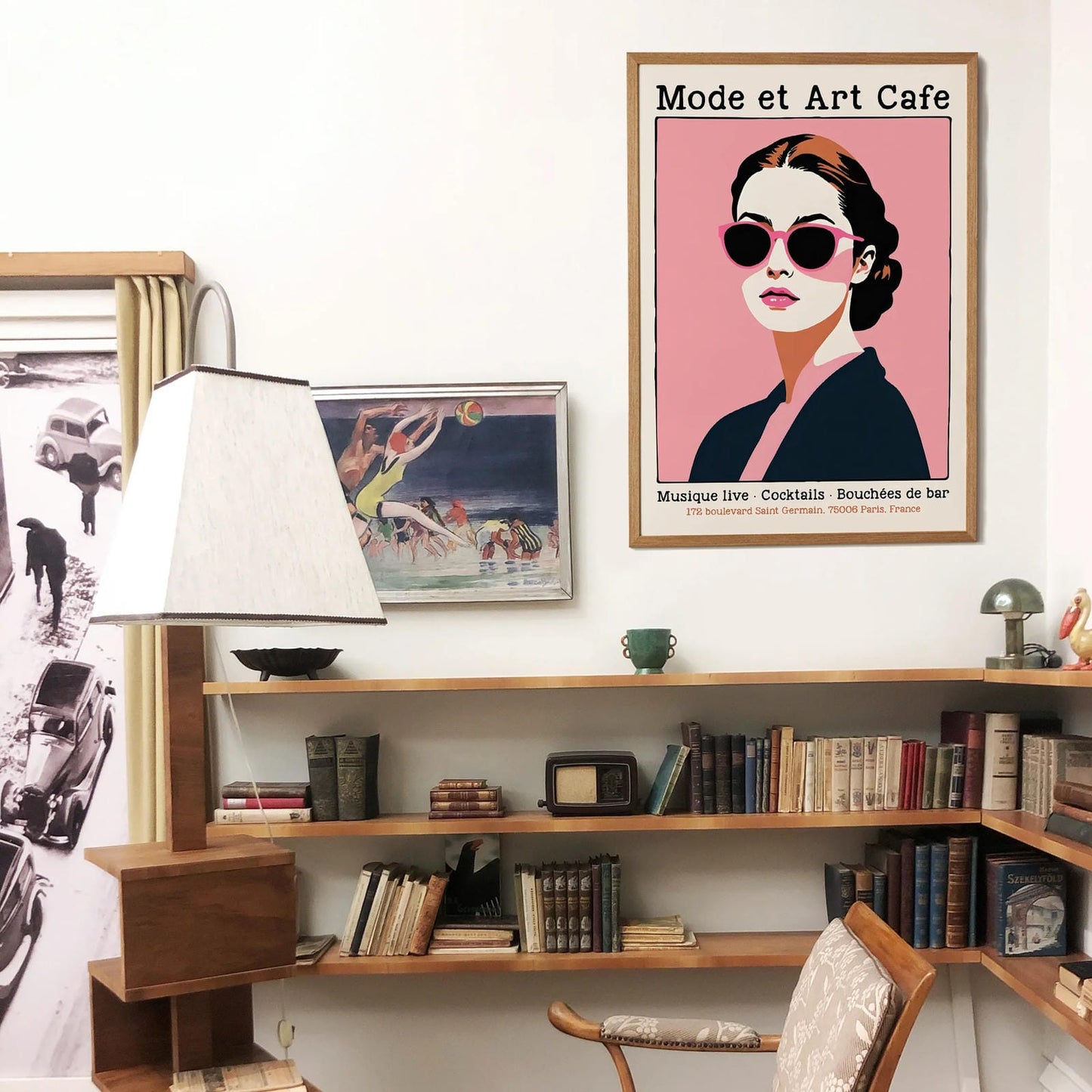 Parisian Fashion Cafe Retro Poster
