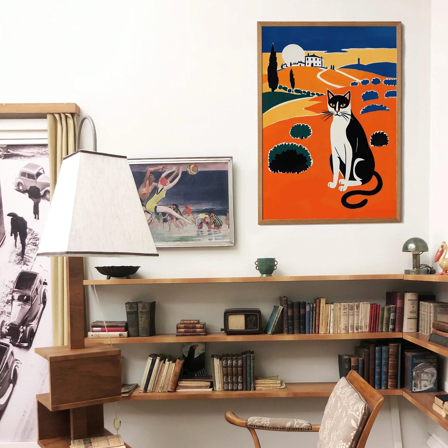 Cute Folk Cat Poster