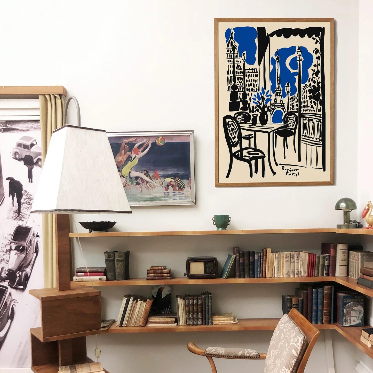 Bonjour Paris Travel Eclectic Poster