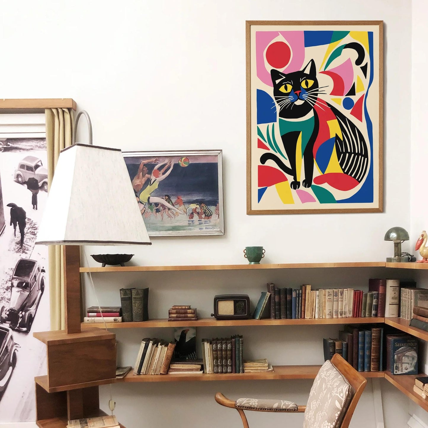 Abstract Cut Outs Cat Poster