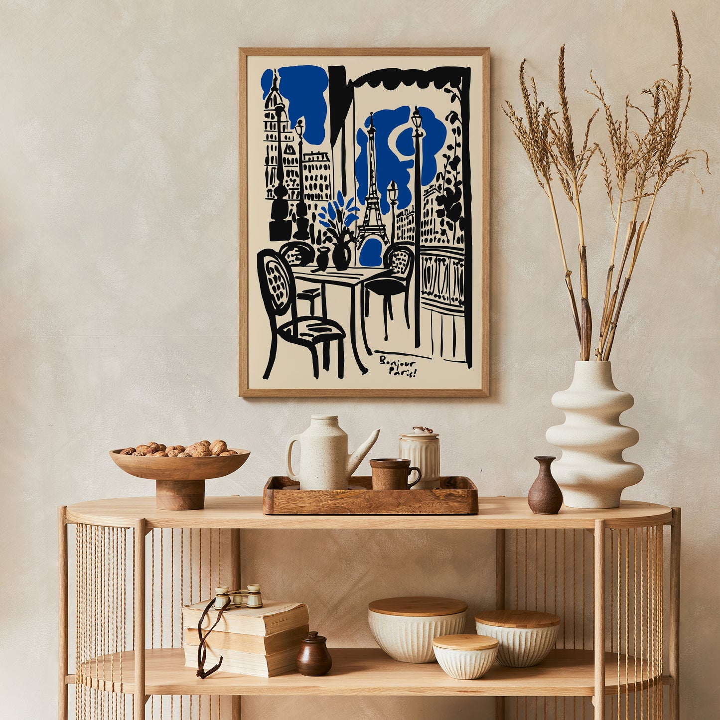 Bonjour Paris Travel Eclectic Poster