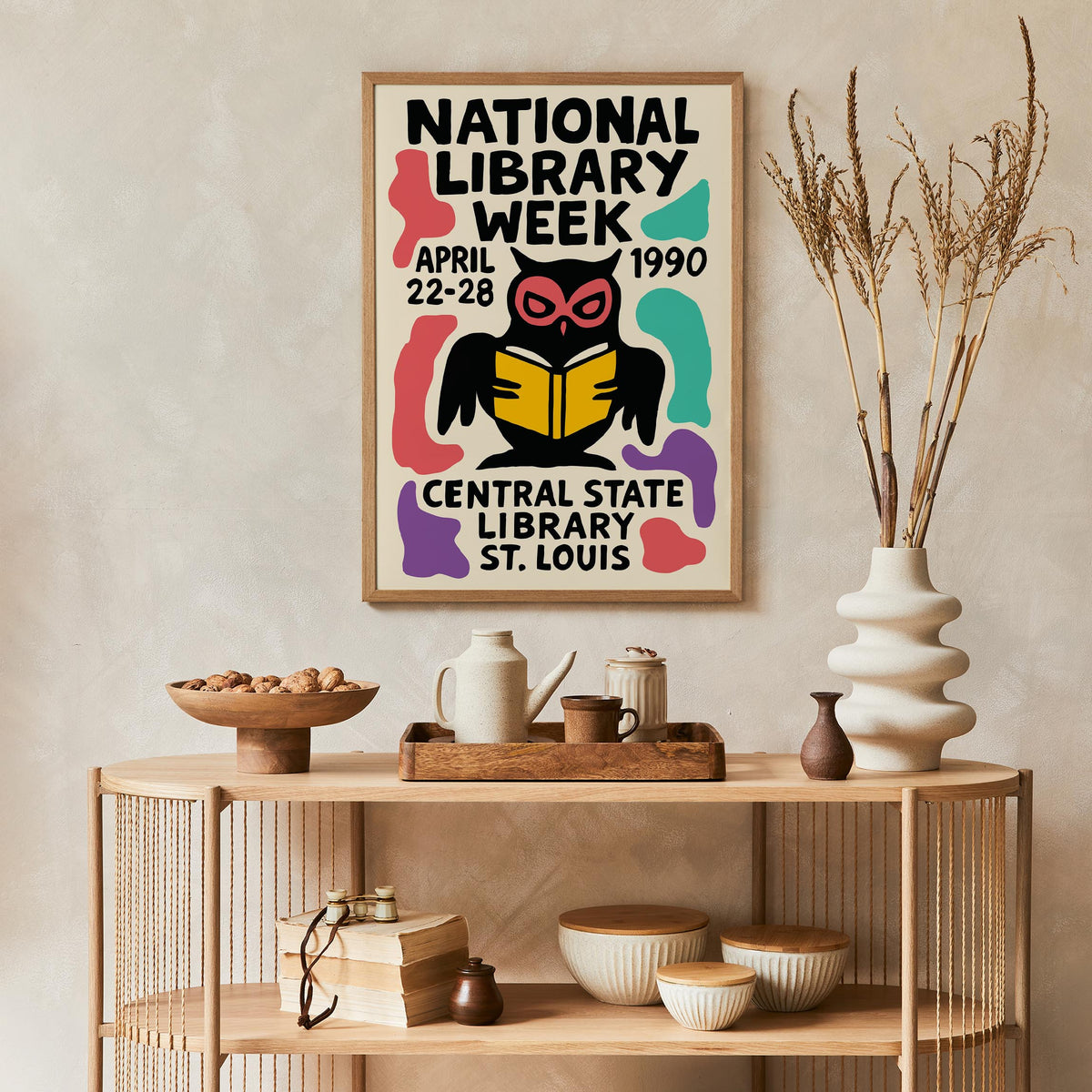 Library Owl Poster Print