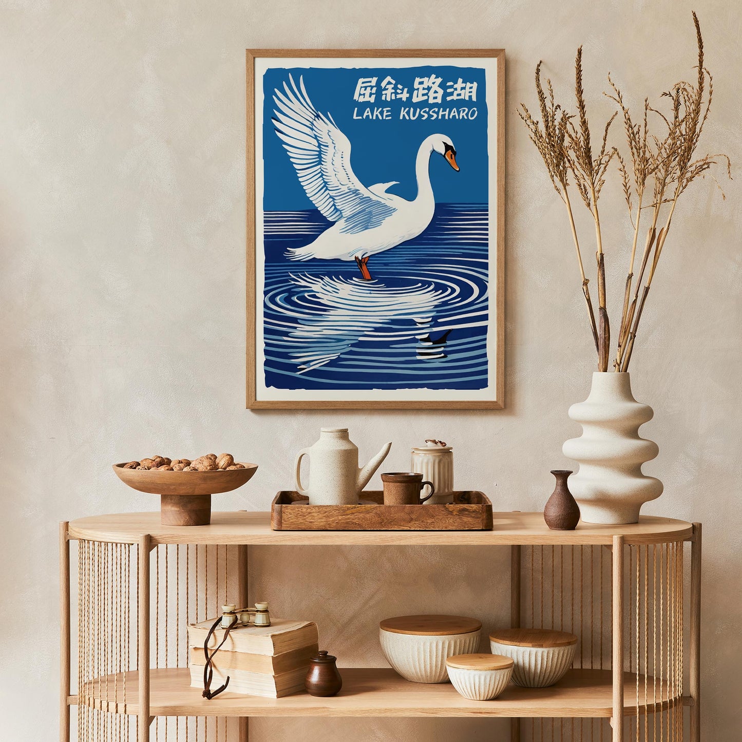 Lake Kussharo Swan Travel Poster