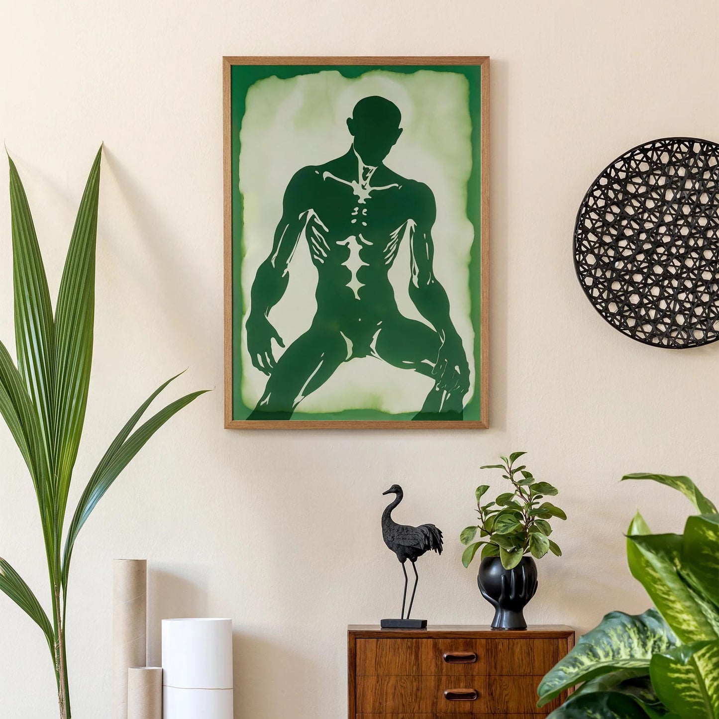 Green Anatomical Lithograph Giclee Print