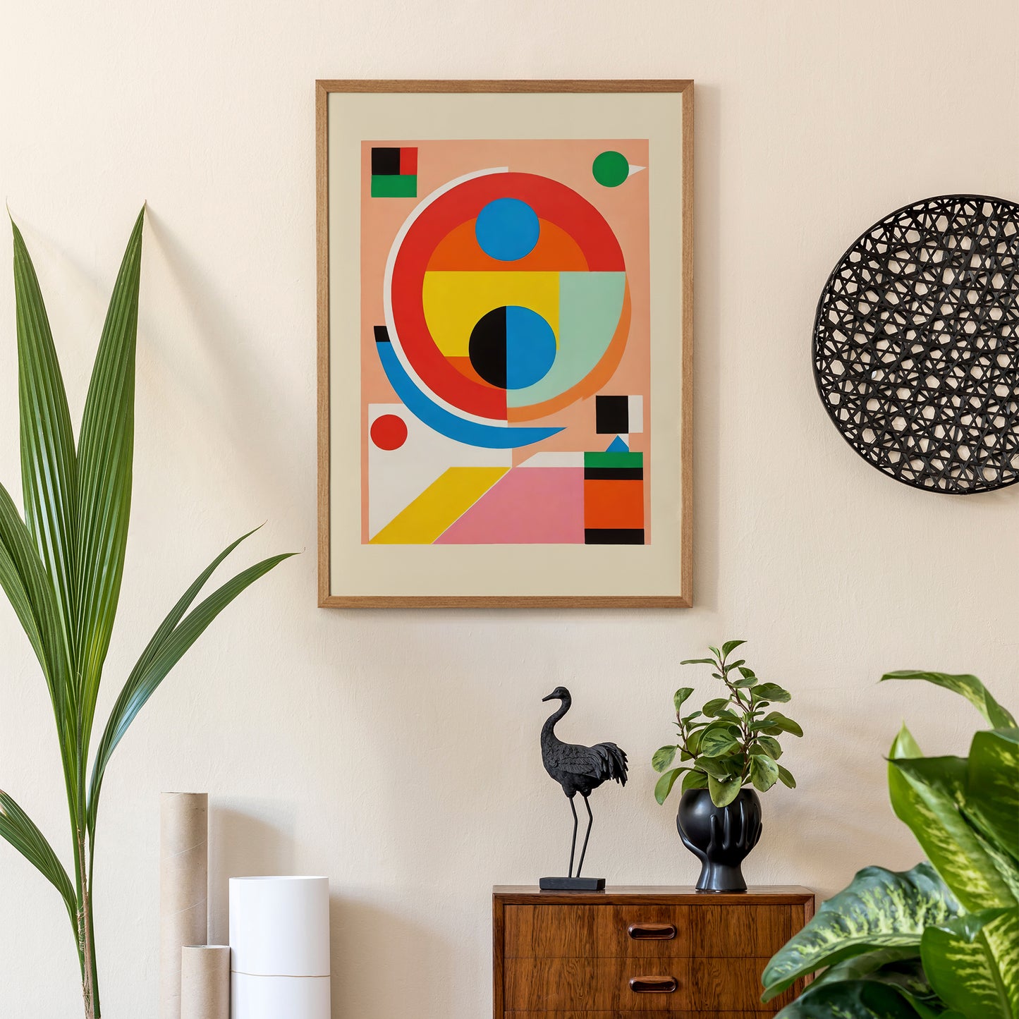 Abstract MCM Summer Shapes Art Print