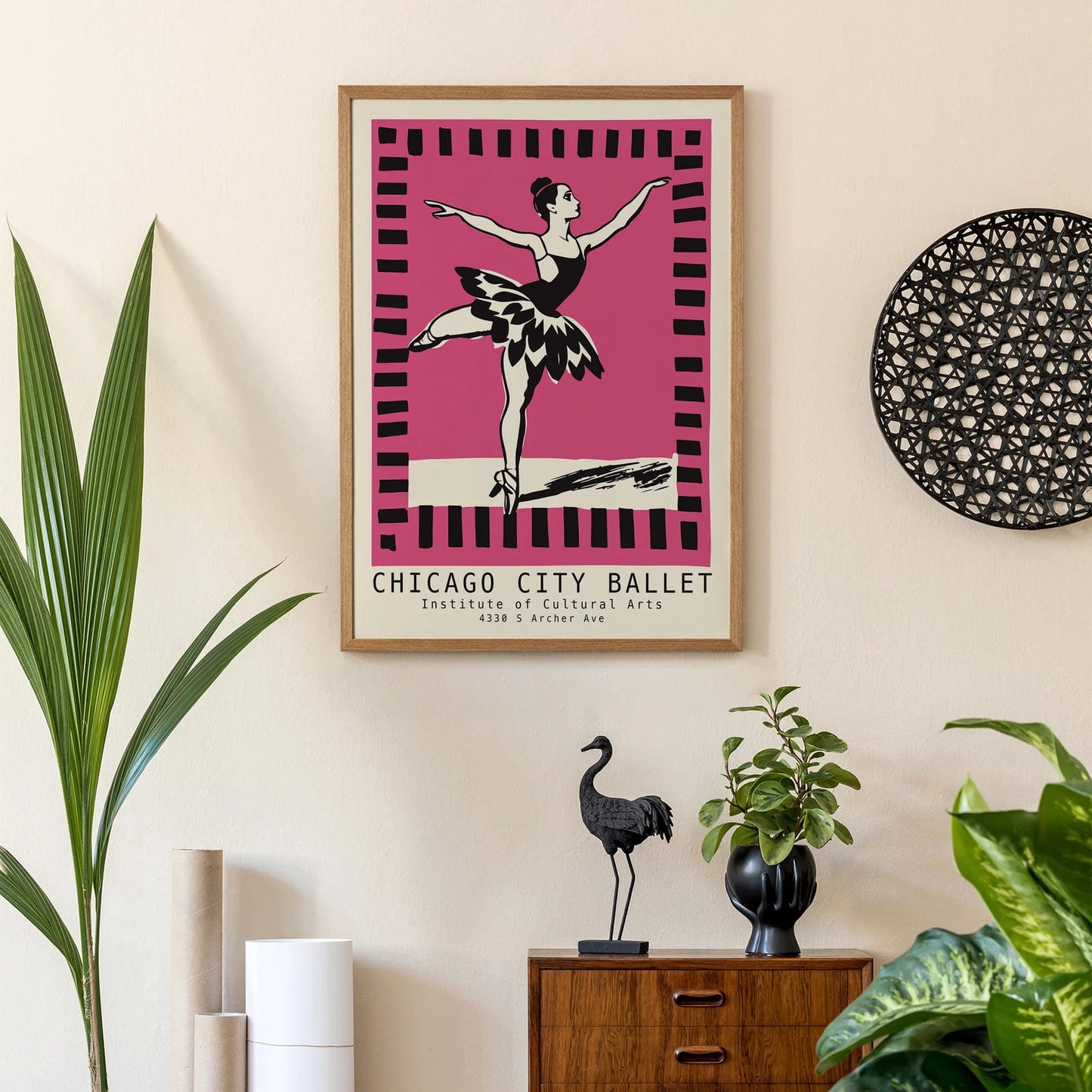 Chicago City Ballet - Retro Ballerina Poster