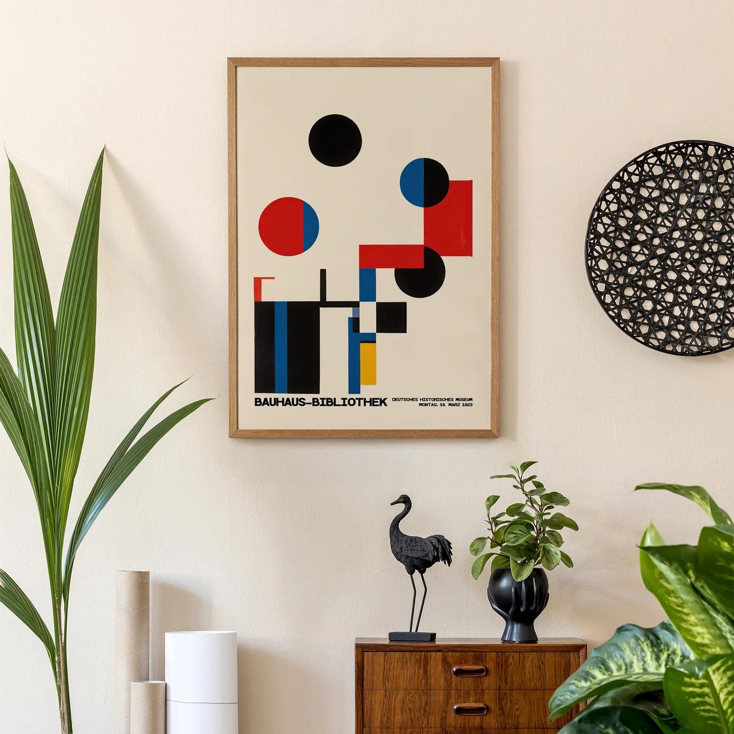 Bauhaus Library Minimal Geometric Poster