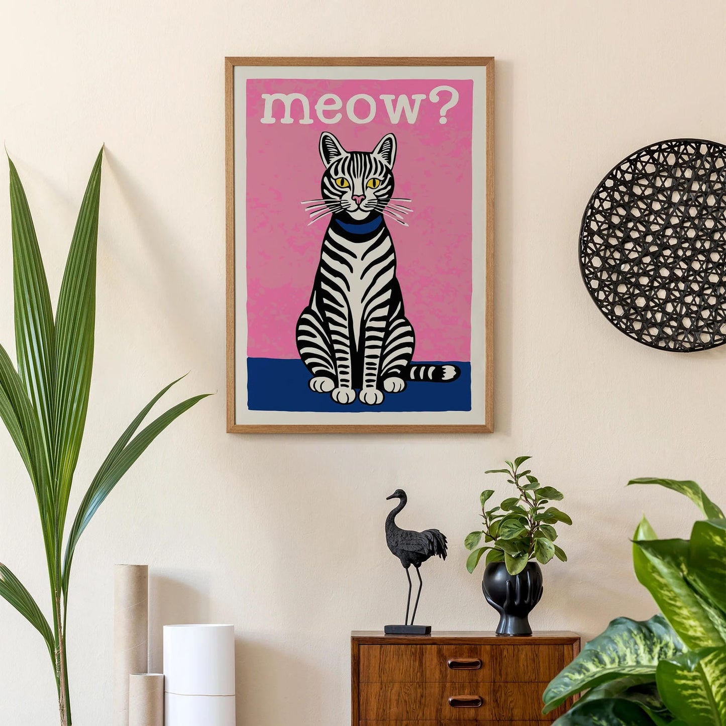 Cute Zebra Cat Meow Poster