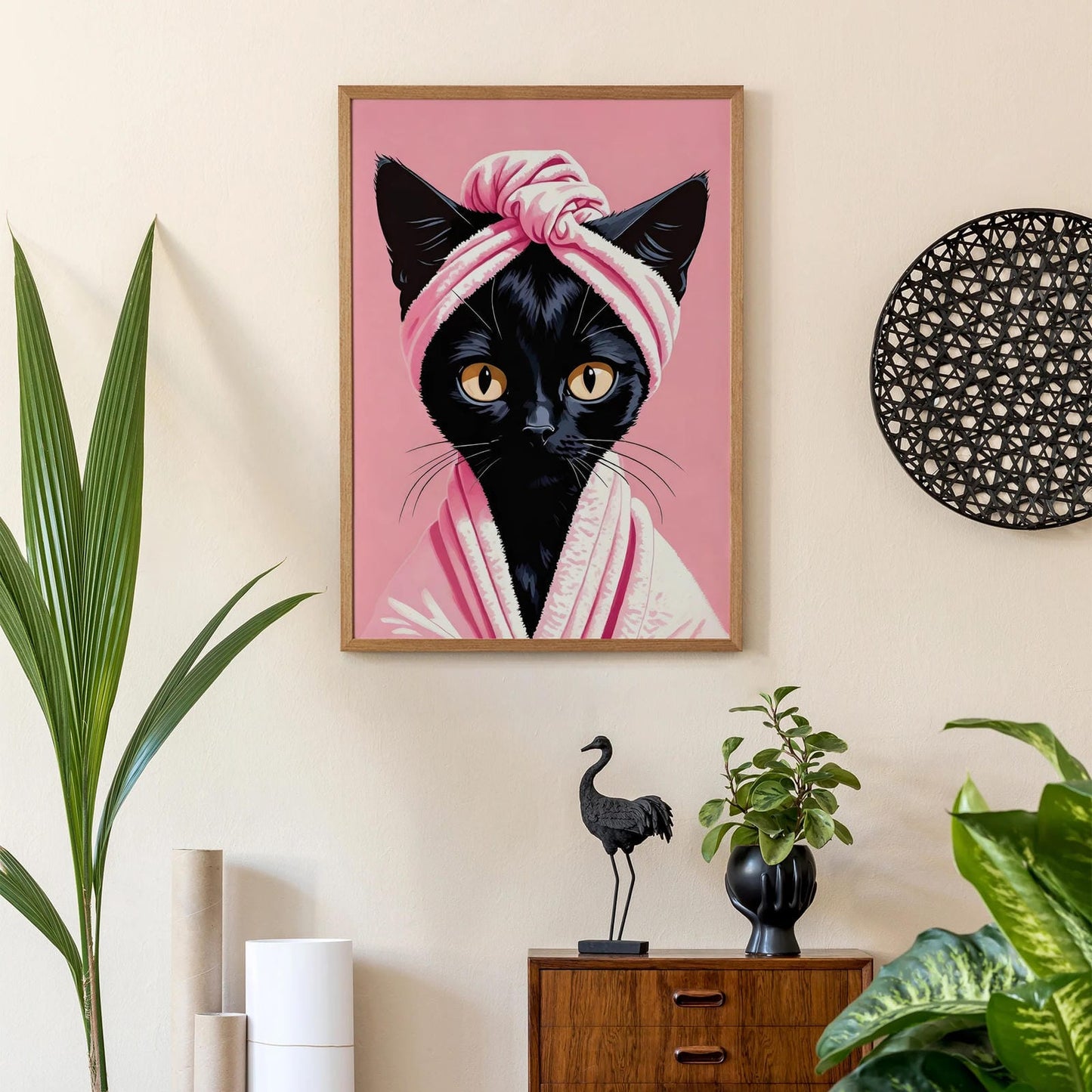 Cute Cat Spa Portrait Print