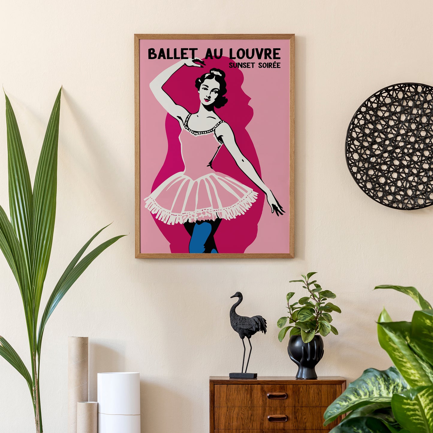 Ballet Au Louvre Pink Poster