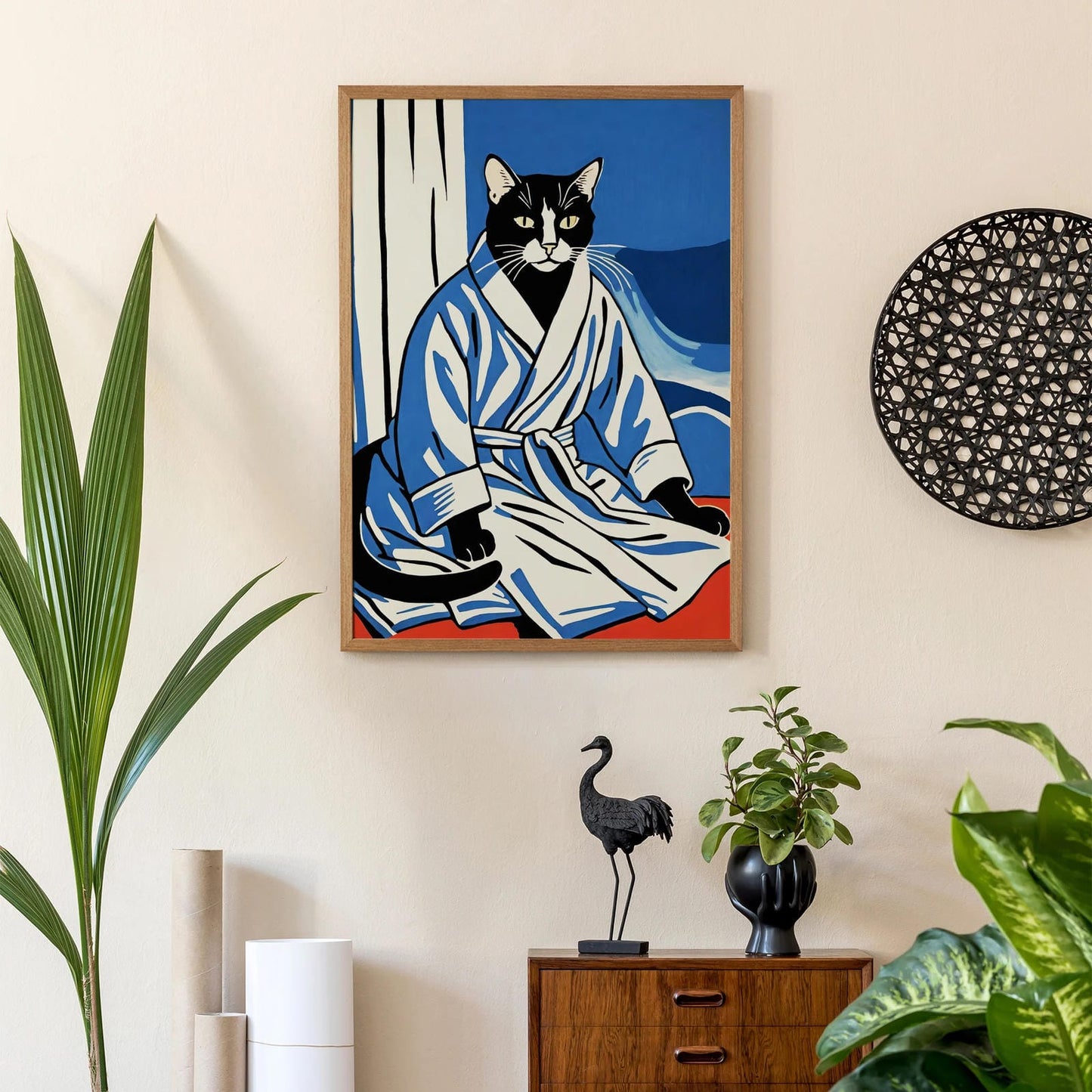 Cat in Bathrobe - Cute Bathroom Poster