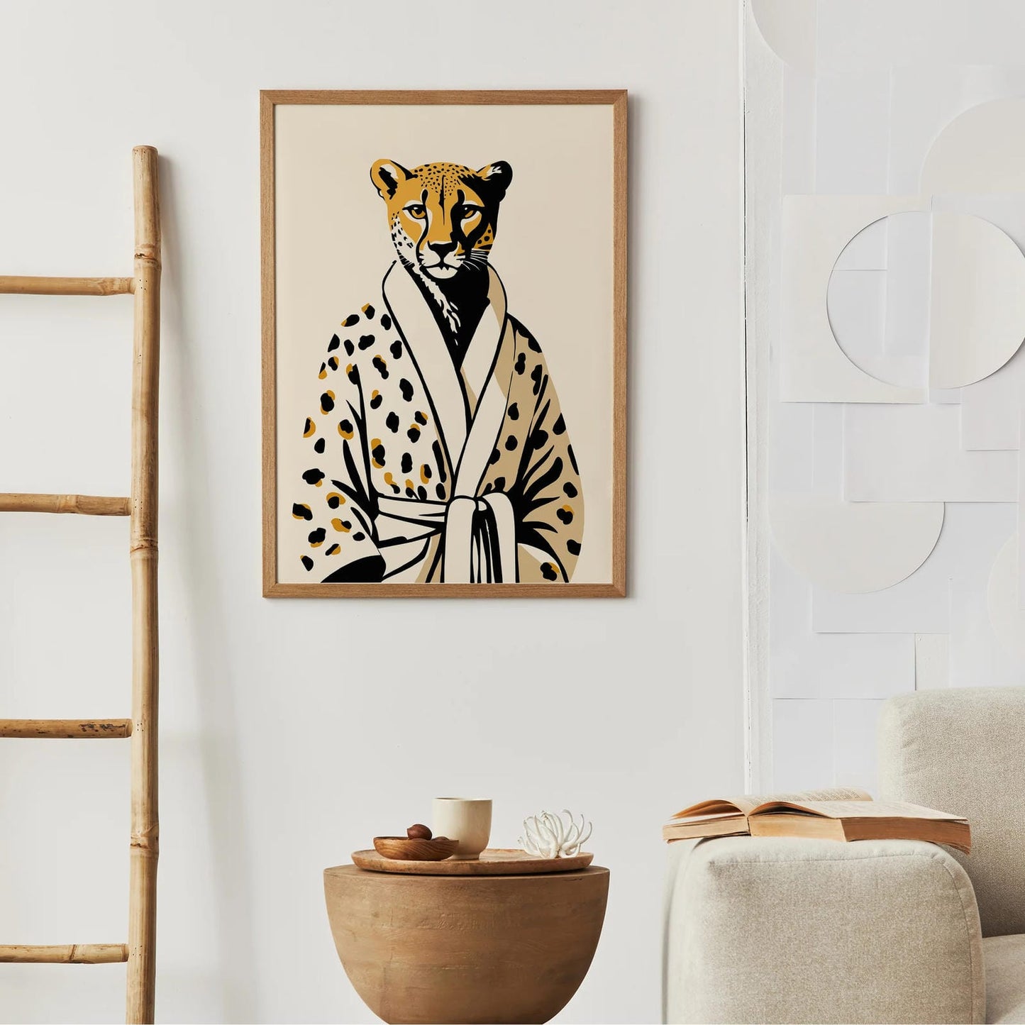 Bathrobe Cheetah Wall Art
