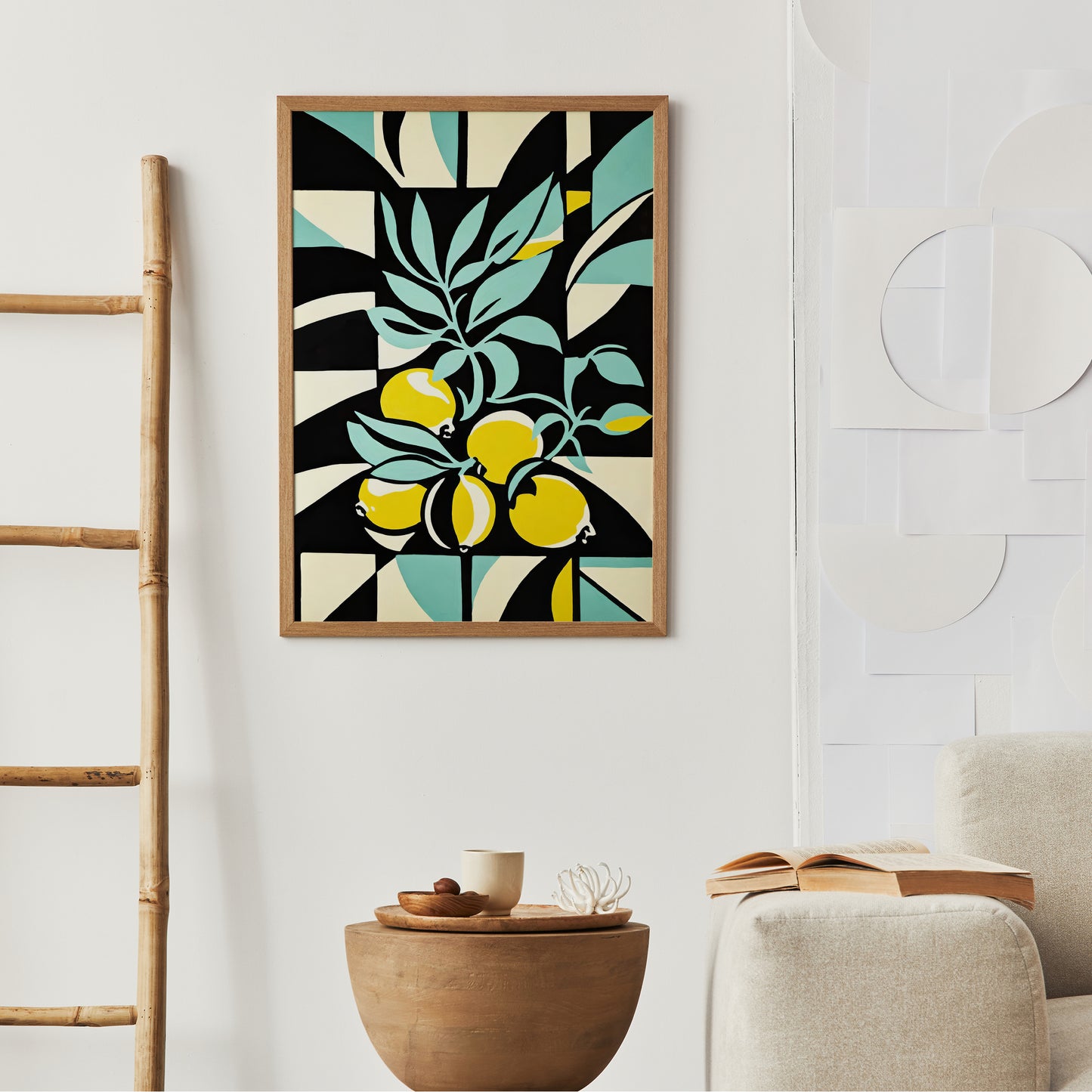 Mid-Century Lemons Wall Art Print