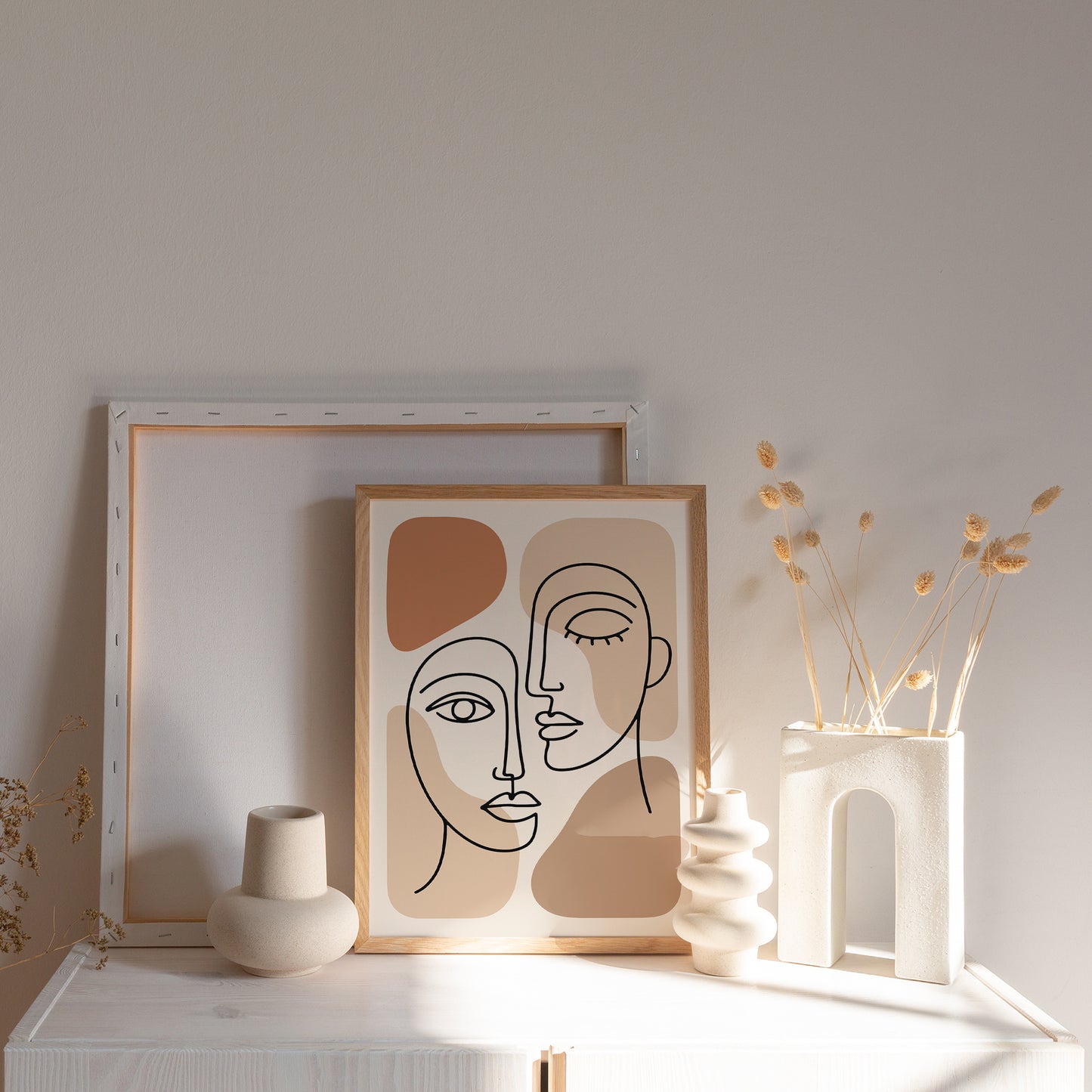 Line Art Couple Print – Minimal Wall Decor