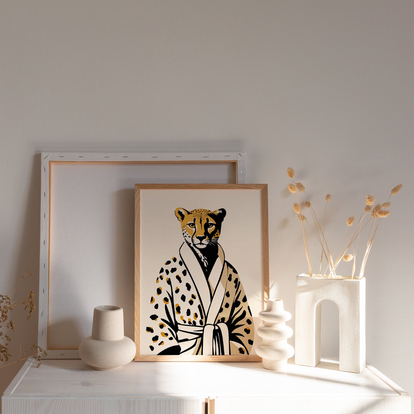 Bathrobe Cheetah Wall Art