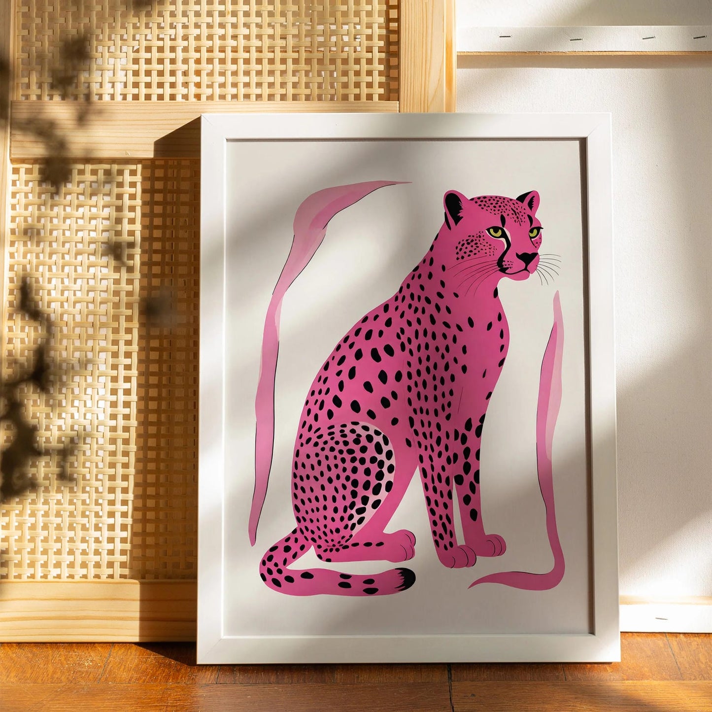 Pink Jungle Cat Art Print