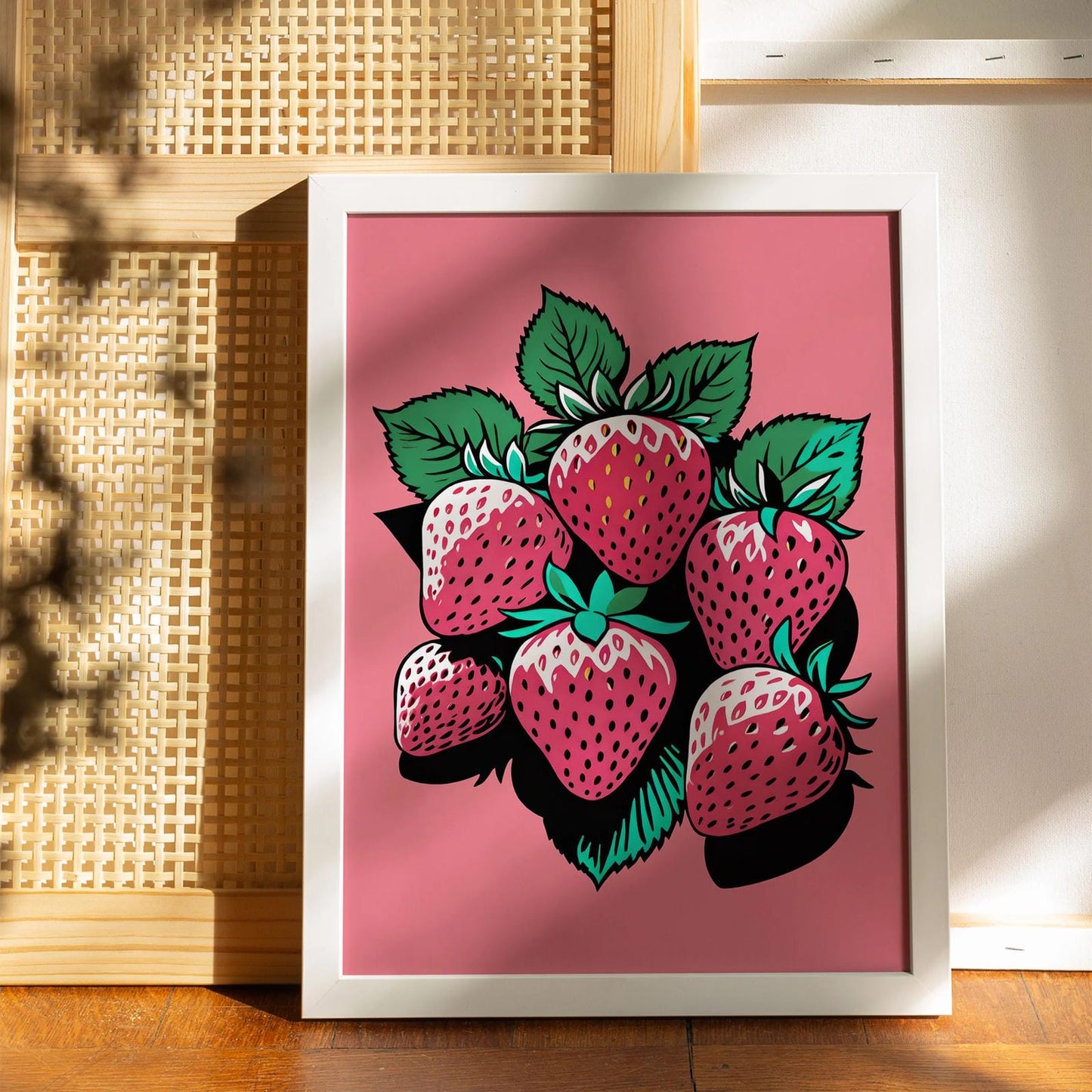 Pink Strawberries Wall Art