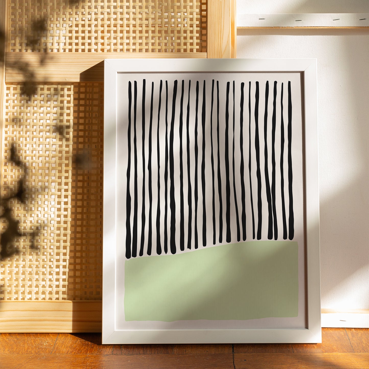 Modern Abstract Lime Cream Art Print 2025