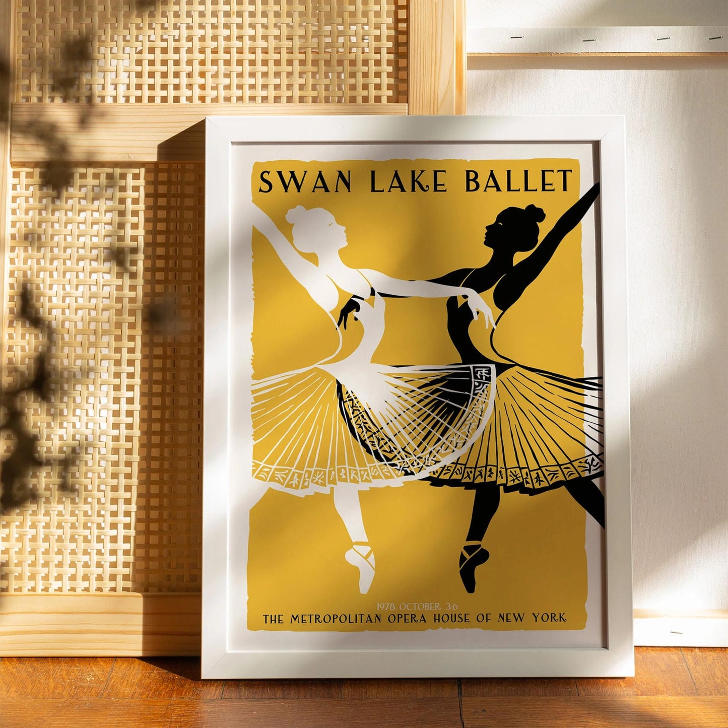 Swan Lake Ballet Retro Wall Art Poster
