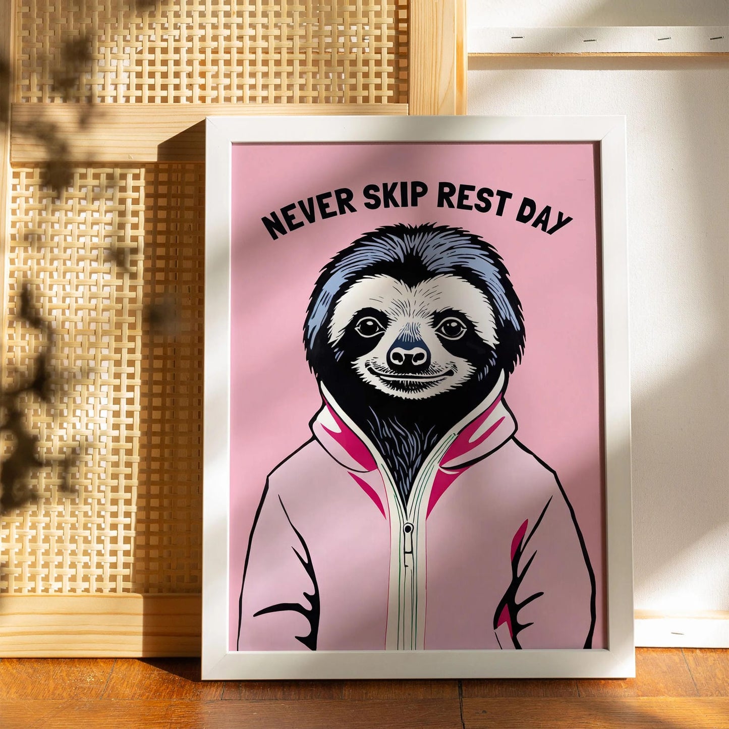 Never Skip Rest Day Cute Sloth Poster
