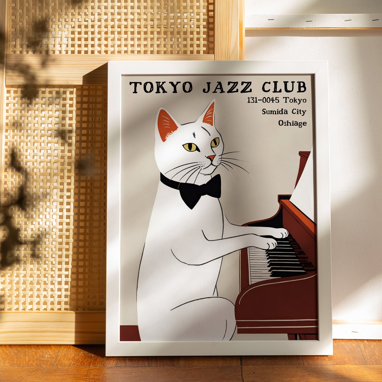 Tokyo Jazz Club Cat Piano Poster