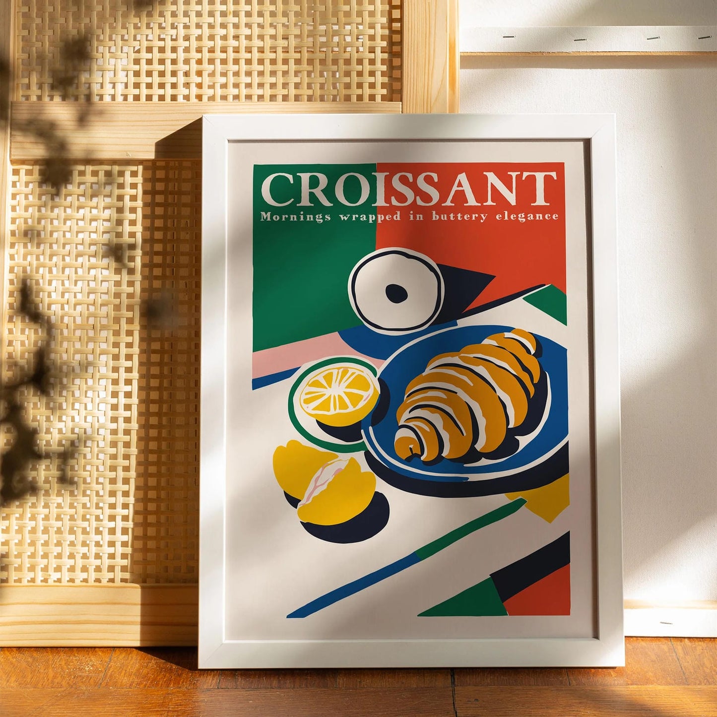 Croissant - Retro Wall Art Print