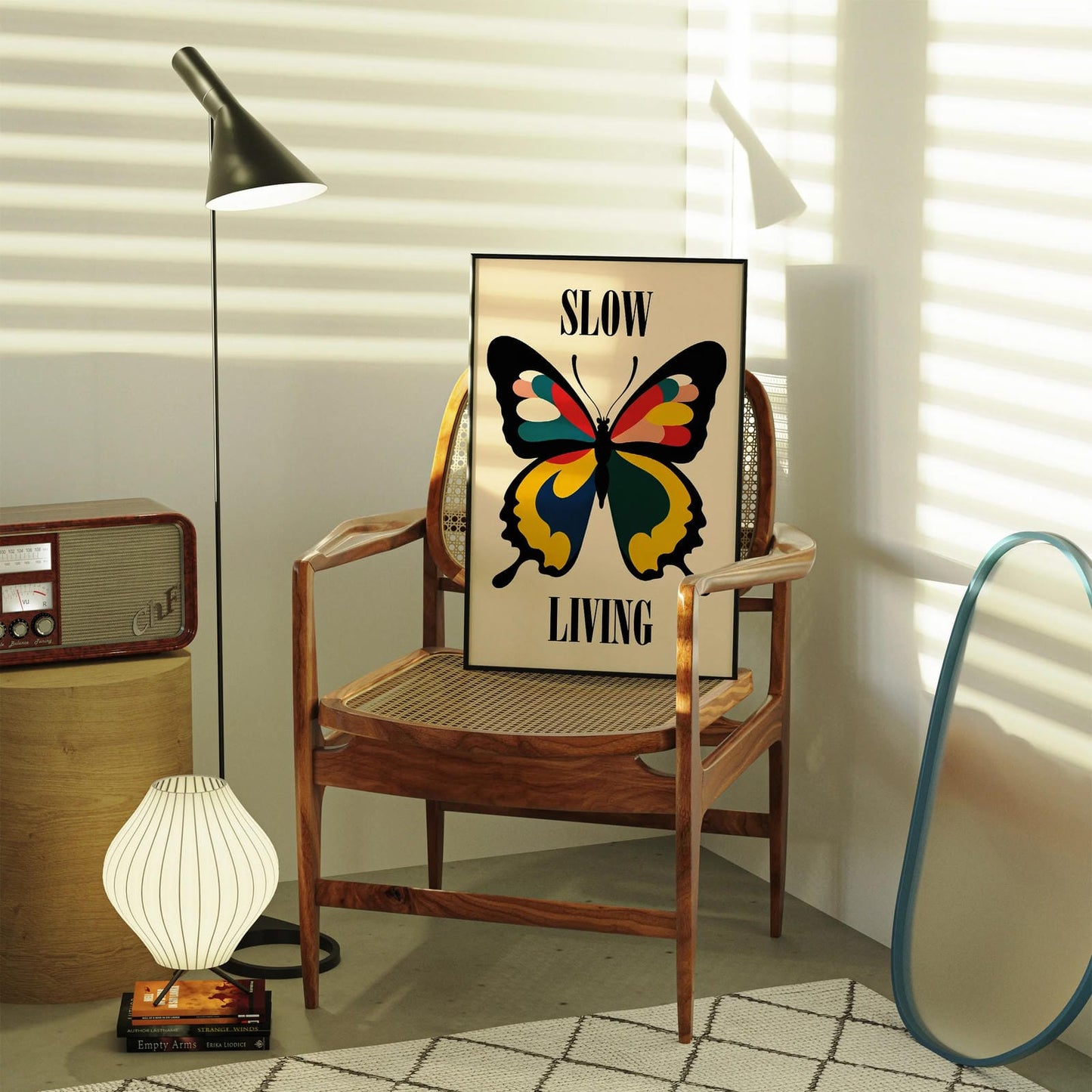 Slow Living Butterfly Poster