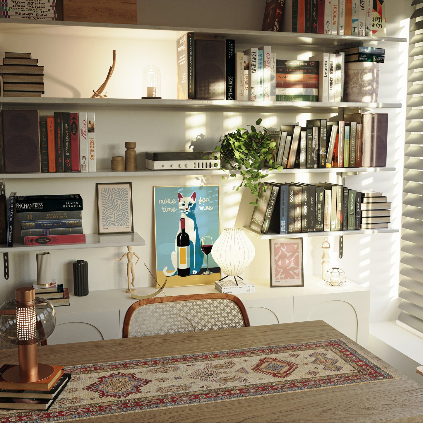 Make Time For Wine - Cat Poster