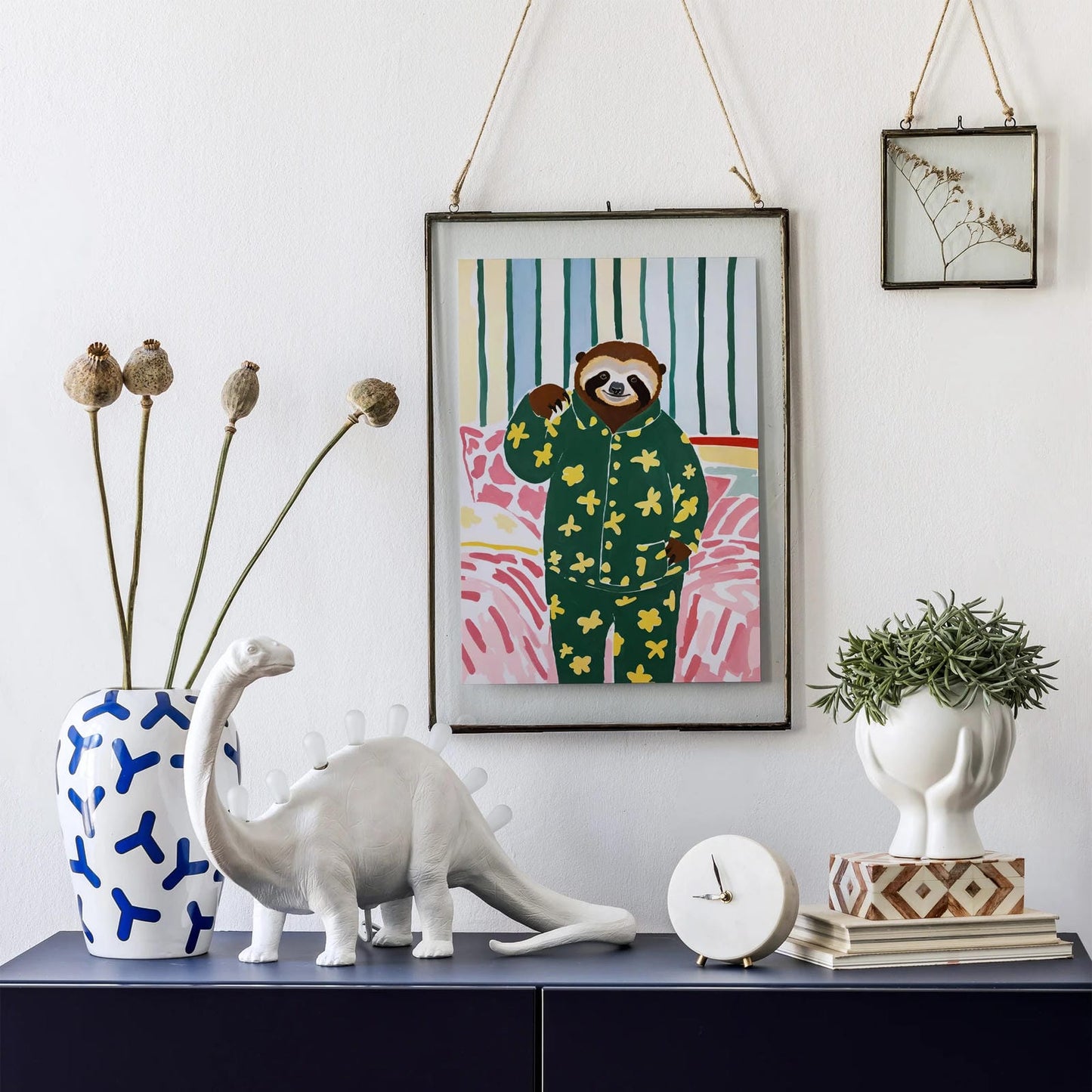 Cute Sloth in Pajamas Art Print
