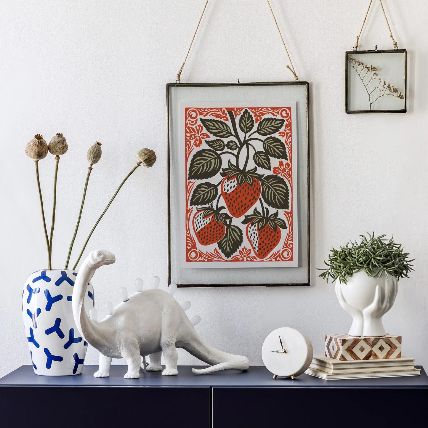 Rustic Strawberries Vintage Kitchen Art Print