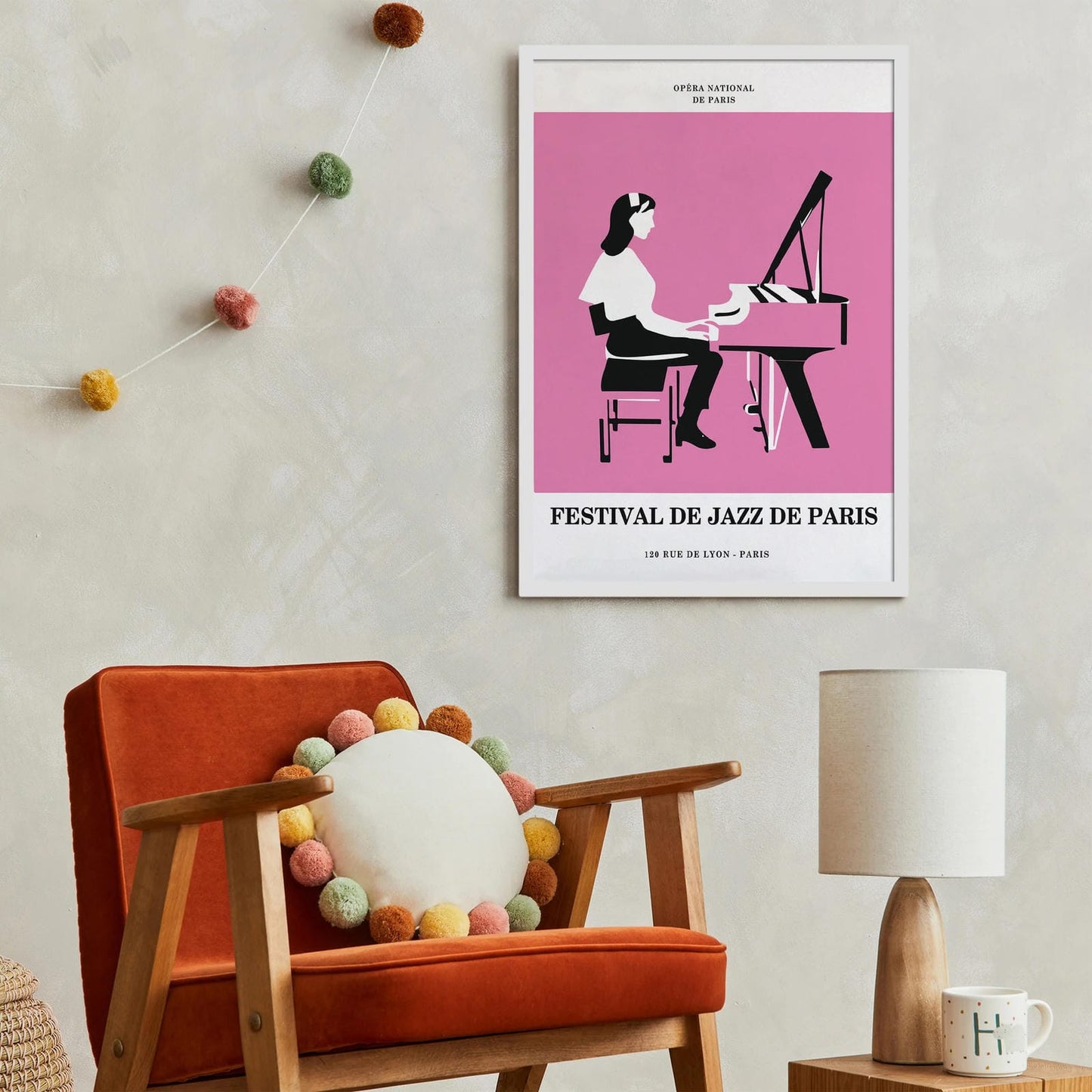 Paris Jazz Festival Pink Minimalist Poster