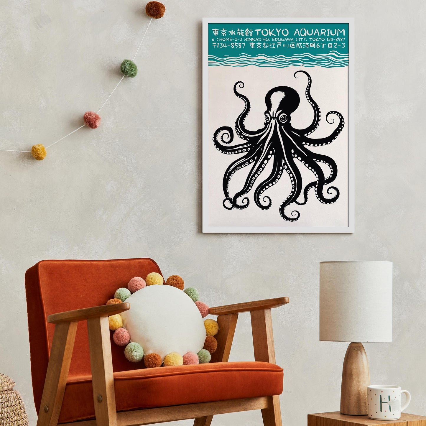 Tokyo Aqua Octopus Wall Art