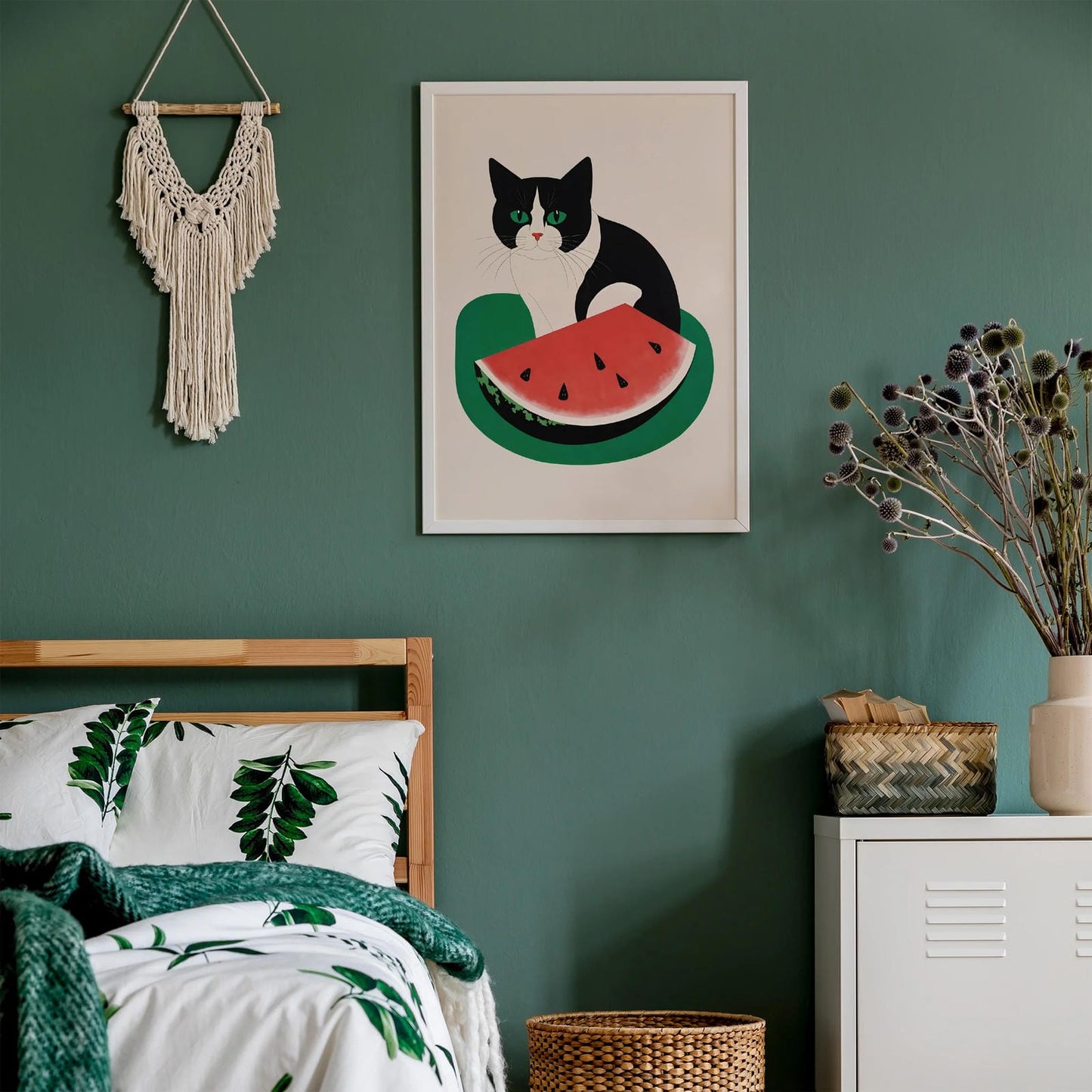 Watermelon Cat - Quirky Kitchen Poster